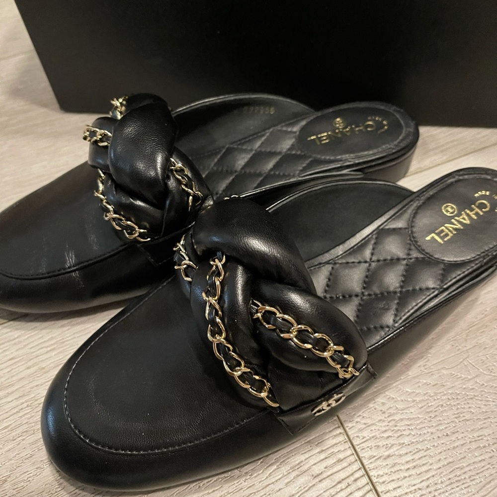 Chanel Leather Slip-ons - Picture 1 of 12